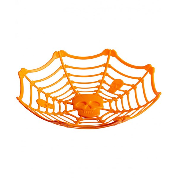 Immagine di CESTINO ARANCIONE CON TESCHIO DIAM. CM.26 CA. CON 