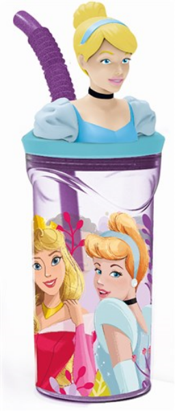 Immagine di Bicchiere con Cannuccia Princess 3D ml.360