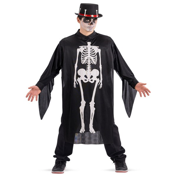 Immagine di COSTUME TUNICA SCHELETRO T.U. (S-M) IN BUSTA CON G
