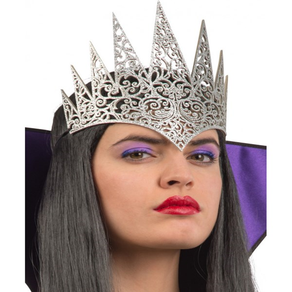 Immagine di CORONA REGINA IN TESSUTO INTAGLIATO ARGENTO CON GL