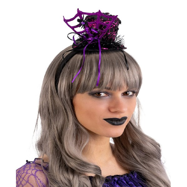 Immagine di MINI CAPPELLINO CON RAGNATELA VIOLA  H.CM.7 CA. CO