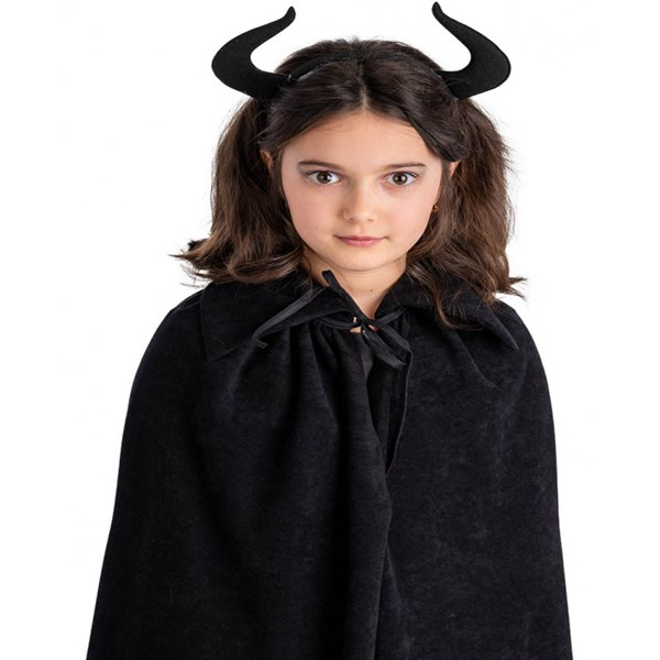 Immagine di CERCHIETTO DIAVOLO NERO IN TESSUTO SU CARTONCINO