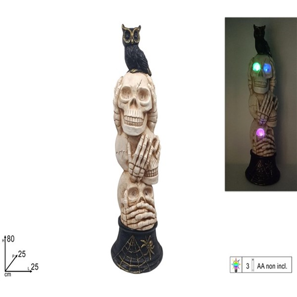 Immagine di Teschi con gufo con luci batt. Zmj21777b