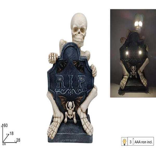 Immagine di Scheletro Con Lapide Con Luci Zmj24719a