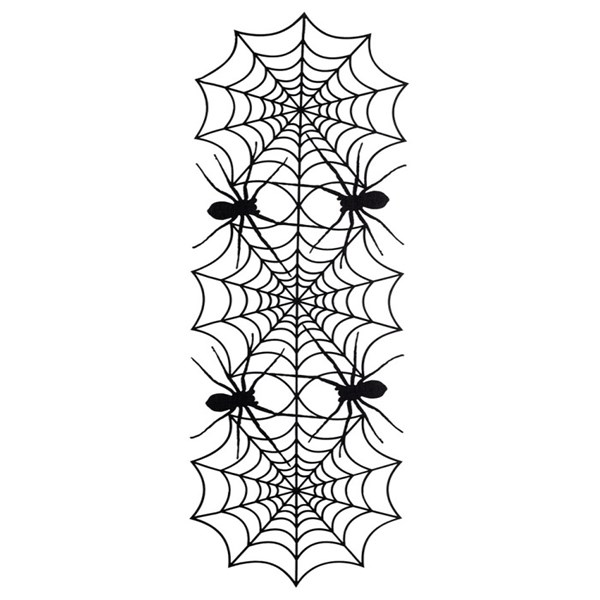 Immagine di RUNNER NERO IN FELTRO CON RAGNATELE E RAGNI CM.110