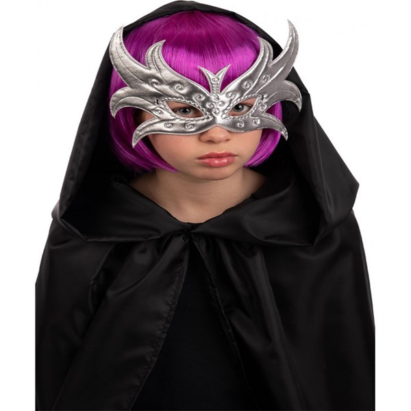 Immagine di MASCHERA FARFALLA ARGENTO IN TESSUTO METALLIZZATO 