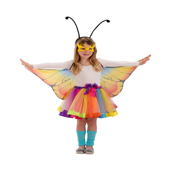 Immagine di SET FARFALLA BIMBA MULTICOLOR (GONNA, ALI H.CM.50X