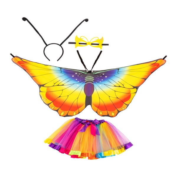 Immagine di SET FARFALLA BIMBA MULTICOLOR (GONNA, ALI H.CM.50X