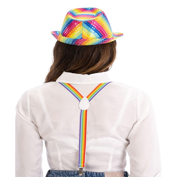 Immagine di Set Gangster Arcobaleno (Cappello, Bretelle, Occhi