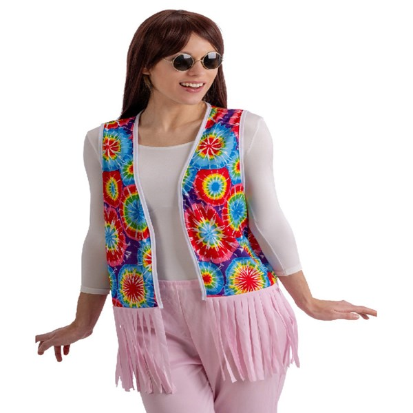 Immagine di GILET HIPPIE CON FRANGE ROSA IN BUSTA CON GANCIO