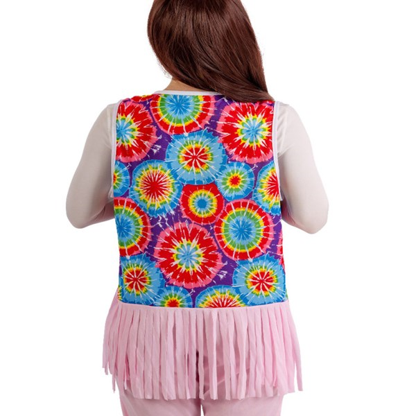 Immagine di GILET HIPPIE CON FRANGE ROSA IN BUSTA CON GANCIO