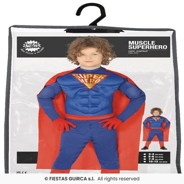 Immagine di SUPEREROE MUSCOLOSO BAMBINI TAGLIA 3 4 ANNI