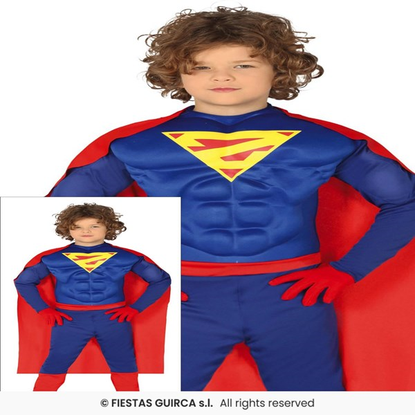 Immagine di SUPEREROE MUSCOLOSO BAMBINI TAGLIA 7 9 ANNI