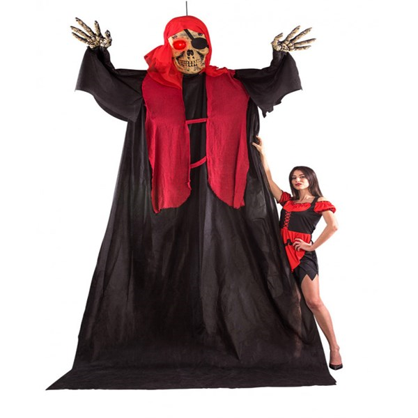 Immagine di Scheletro pirata gigante d'app. Con occhi lum. (ba