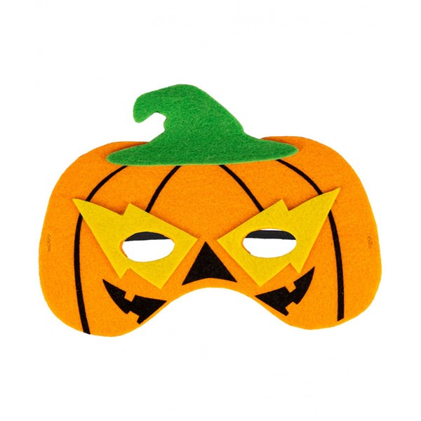 Immagine di Maschera Zucca Bimbo In Feltro Su Cartoncino