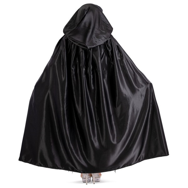Immagine di Mantello in raso nero con cappuccio l.cm.130 ca. I