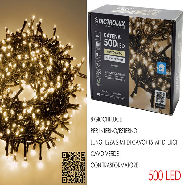 Immagine di 500 Luci led bianco caldo  x est. progr