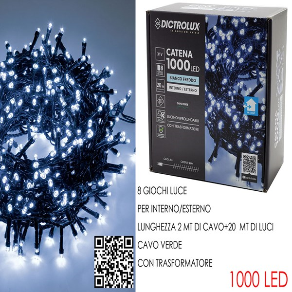 Immagine di 1000 Luci Led Bianco Ghiaccio X Esterno