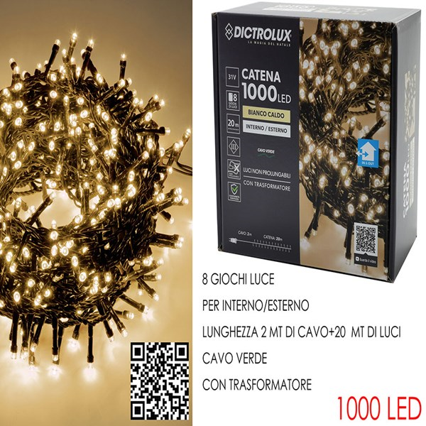 Immagine di 1000 Luci led bianco caldo x est.  progr