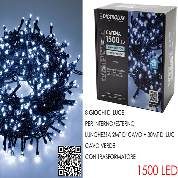 Immagine di 1500 Luci Led Bianco Ghiaccio X Esterno
