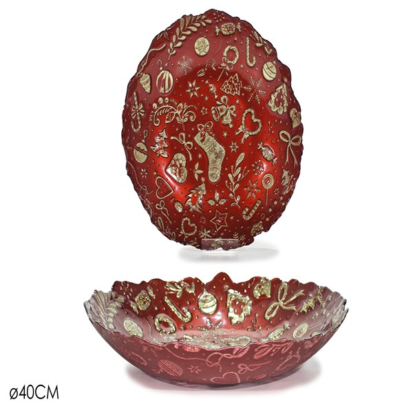 Immagine di CENTROTAVOLA Ø40CM ROSSO C/ORO