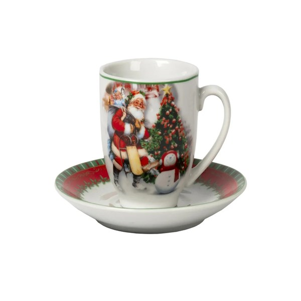 Immagine di Box caffe' 6+6 9cl christmas emot. Porc.