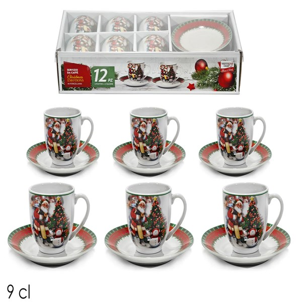 Immagine di Box caffe' 6+6 9cl christmas emot. Porc.