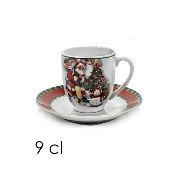 Immagine di Box caffe' 6+6 9cl christmas emot. Porc.