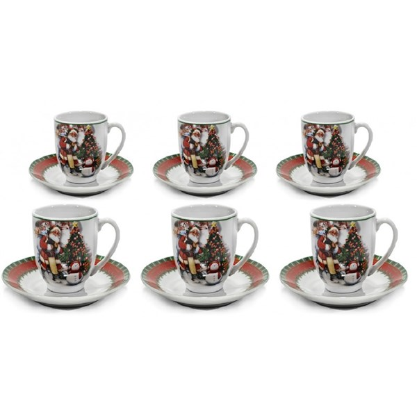 Immagine di Box caffe' 6+6 9cl christmas emot. Porc.