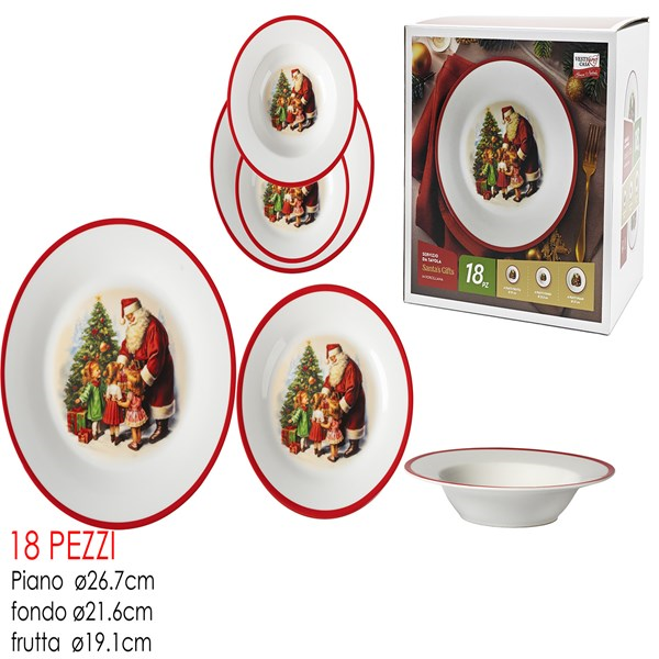 Immagine di Serv. Tav. 18pz santa's gifts porc.