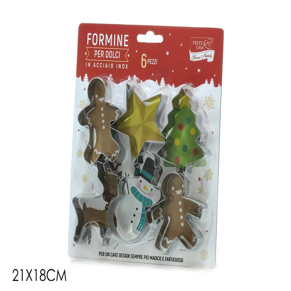Immagine di Set 6 formine pers. Natalizi acciaio