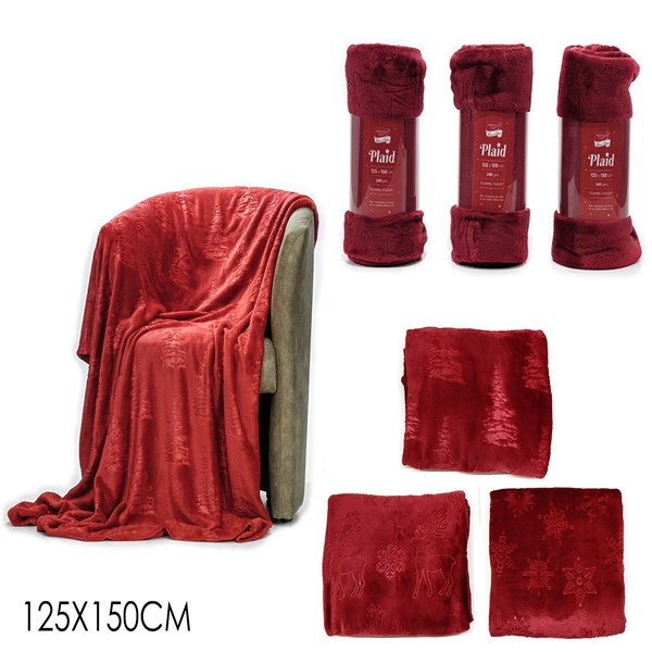Immagine di Plaid Nat.Rosso C/Rilievo 125x150cm 3a