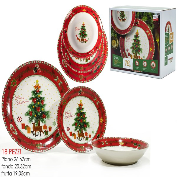Immagine di Servizio Tav.18pz Porc.Green Christmas T