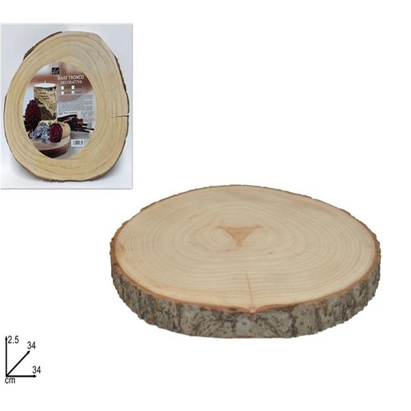 Immagine di Base Tronco Legno 34cm Yq596-Natural