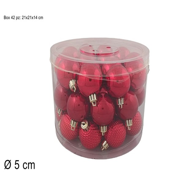 Immagine di Box Tondo C/Manico 42 Palle 5cm 3ass Rosso 3a42e04