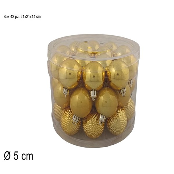 Immagine di Box Tondo C/Manico 42 Palle 5cm 3ass Oro 3a42e04g1
