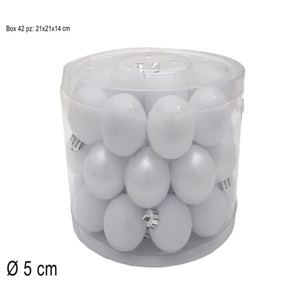 Immagine di Box Tondo C/Manico 42 Palle 5cm 3ass Bianco 3a42e0