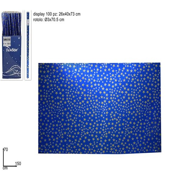 Immagine di Carta Cielo Metallizzata Stelle Oro Cm70x150 Rotol