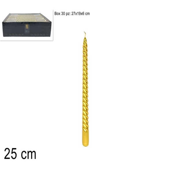 Immagine di Candela Torciglione Laminata 25cm Oro 19138-30g