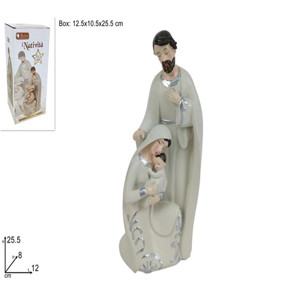 Immagine di Nativita resina 25.5cm abiti tipo juta bianco art.