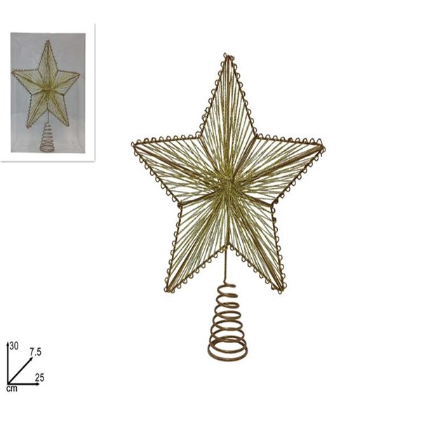 Immagine di Puntale Stella 30cm Oro Fj323913h