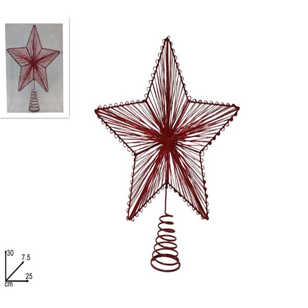 Immagine di Puntale Stella 30cm Rosso Fj323913re