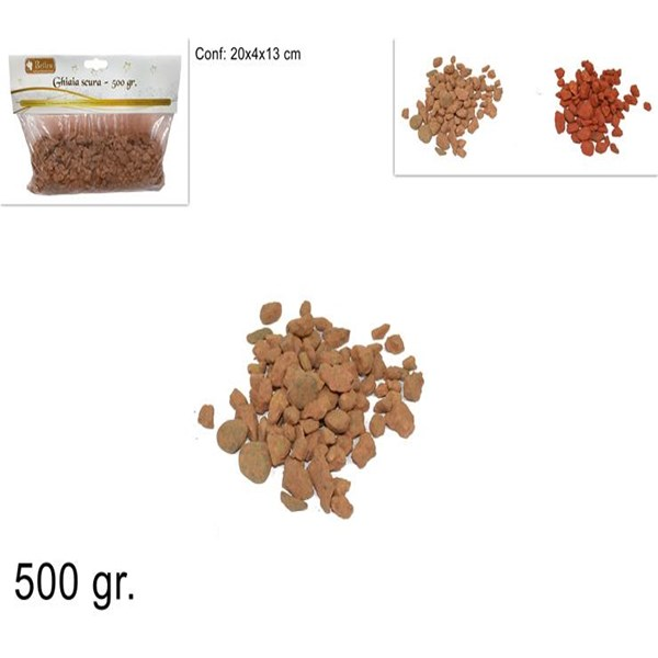 Immagine di Ghiaia Sacchetto 500gr Marrone/Rossa