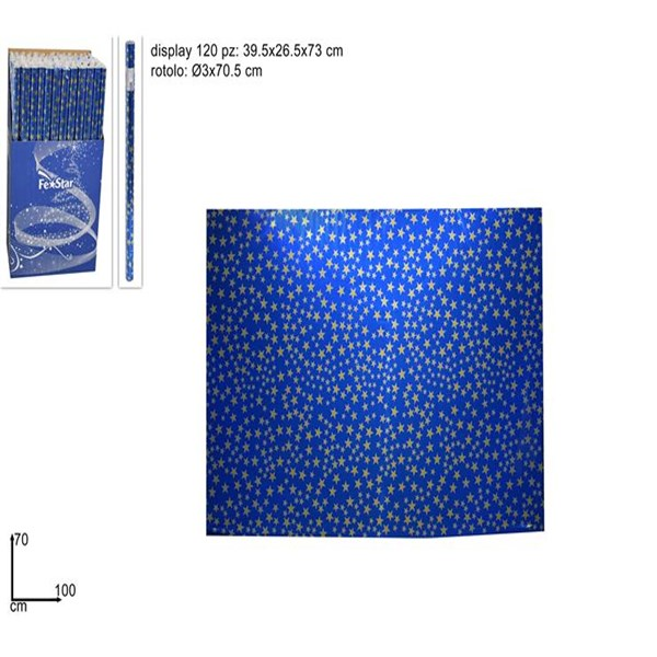 Immagine di Carta Cielo Metallizzata Stelle Oro Cm70x100 Jl-17