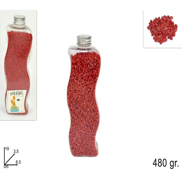 Immagine di Bottiglia sabbia colorata 480gr rosso art. Ks40003
